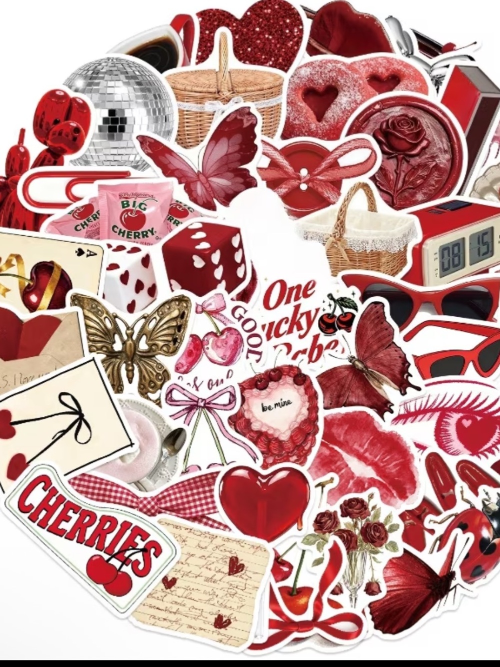 (25) Y2K Stickers Featuring Coquette Cartoon Designs